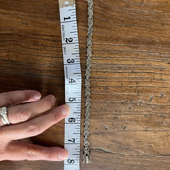 Vintage 925 silver Marcasite Hugs Kisses bracelet filigree, 7.5”, double clasp - Picture 5 of 6